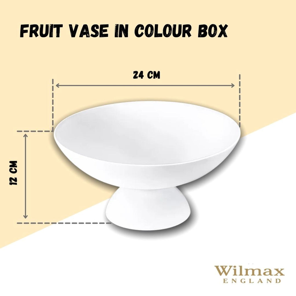 English Fine Porcelain Fruit Vase | 9.5" Decorative Centerpiece Bowl | Wilmax England