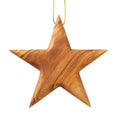 Handmade Olive Wood Star Ornament, 8 cm