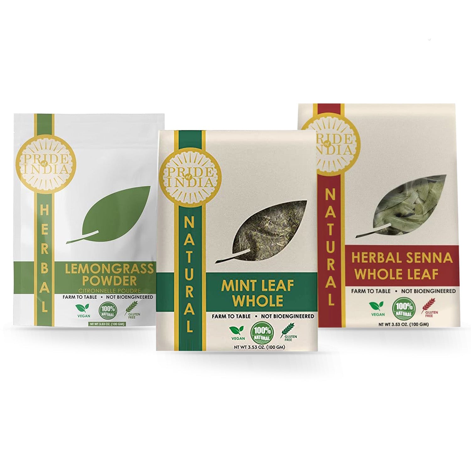 Digestive Health Trio | Mint, Lemongrass & Senna | Gluten-Free | Plant-Based | Pride India Brands