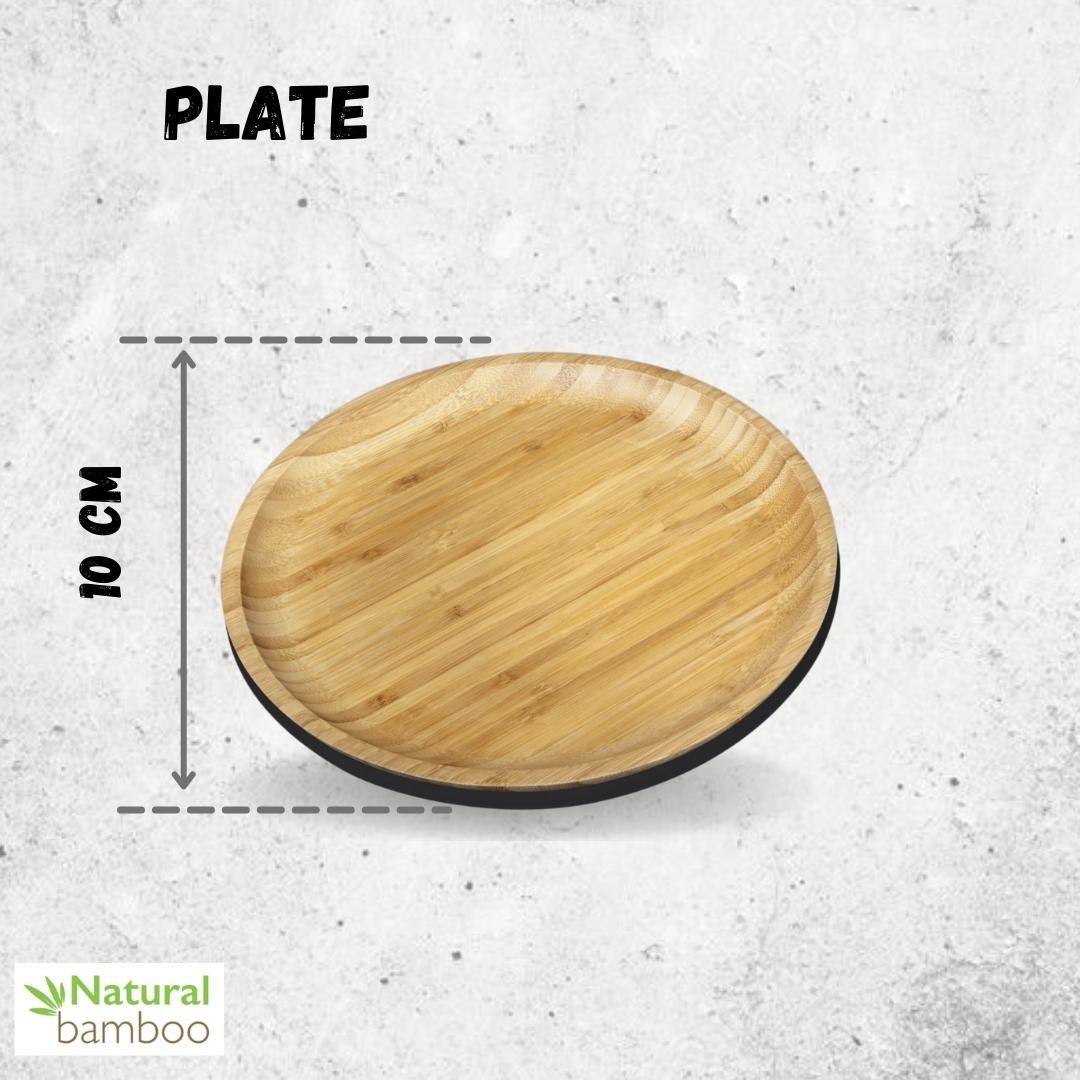 Wilmax Natural Bamboo Round Appetizer Plate | 4" | Made in England