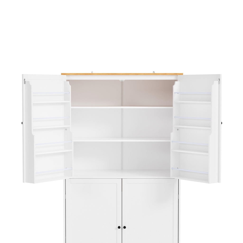 Large Kitchen Pantry Storage Cabinet | 71" Tall | MDF | White, Gray or Blue