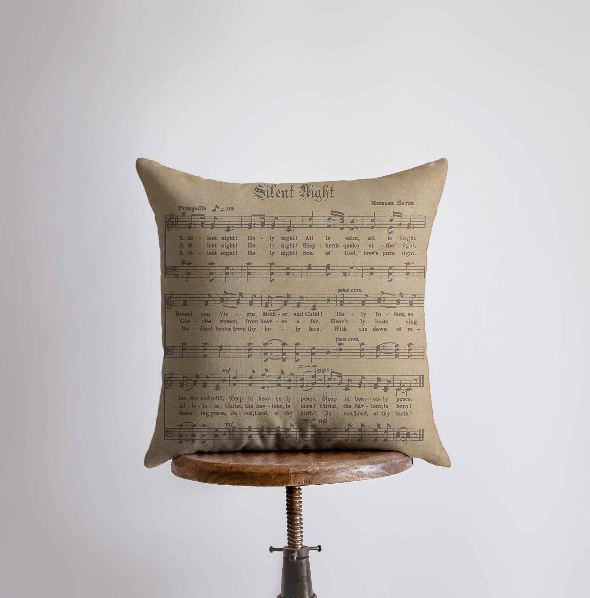 Silent Night Pillow Cover — Handmade Christmas Decor