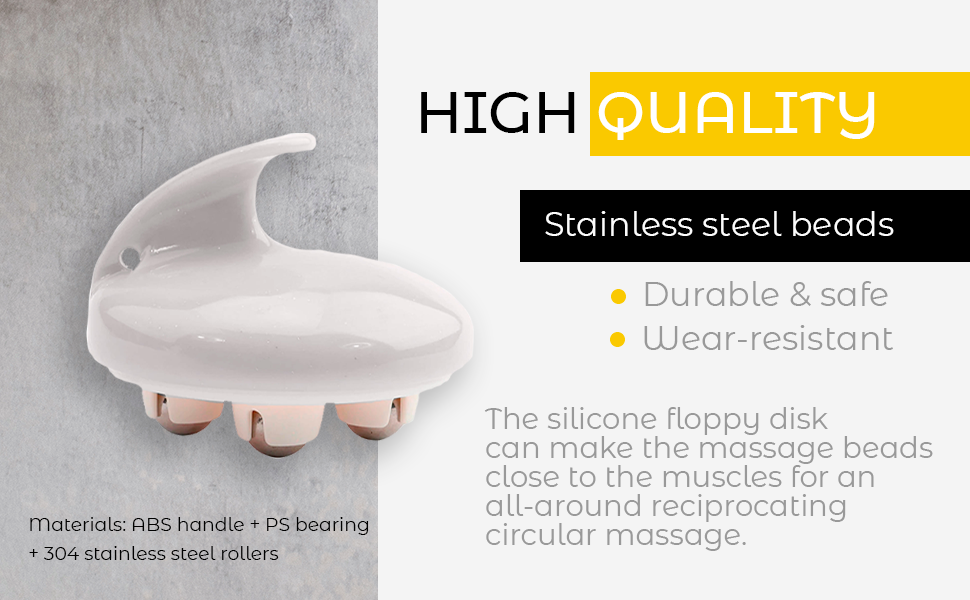 Rolling Body Massager | Stainless Steel Rollers | Deep Tissue | Ergonomic | Shower-Safe | Portable | Choixe