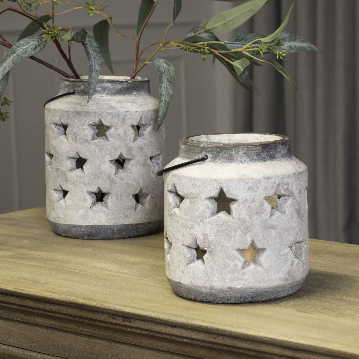 Bloomville Stone Star Lantern Decorative Home Lantern