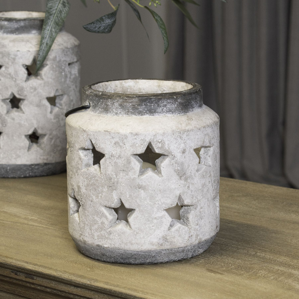 Bloomville Stone Star Lantern Decorative Home Lantern