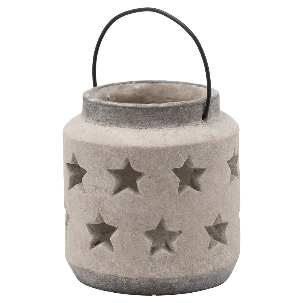 Bloomville Stone Star Lantern Decorative Home Lantern