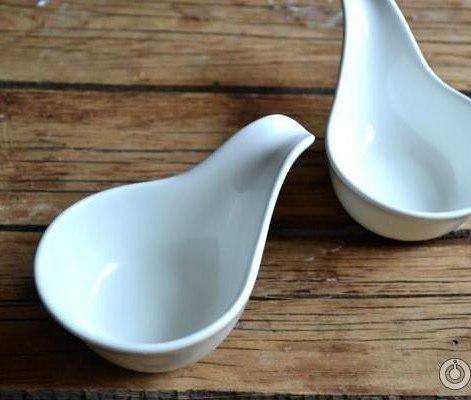 White Fine Porcelain Snack Dish with Handle | 5" | 3 Fl Oz | Made in England | Wilmax