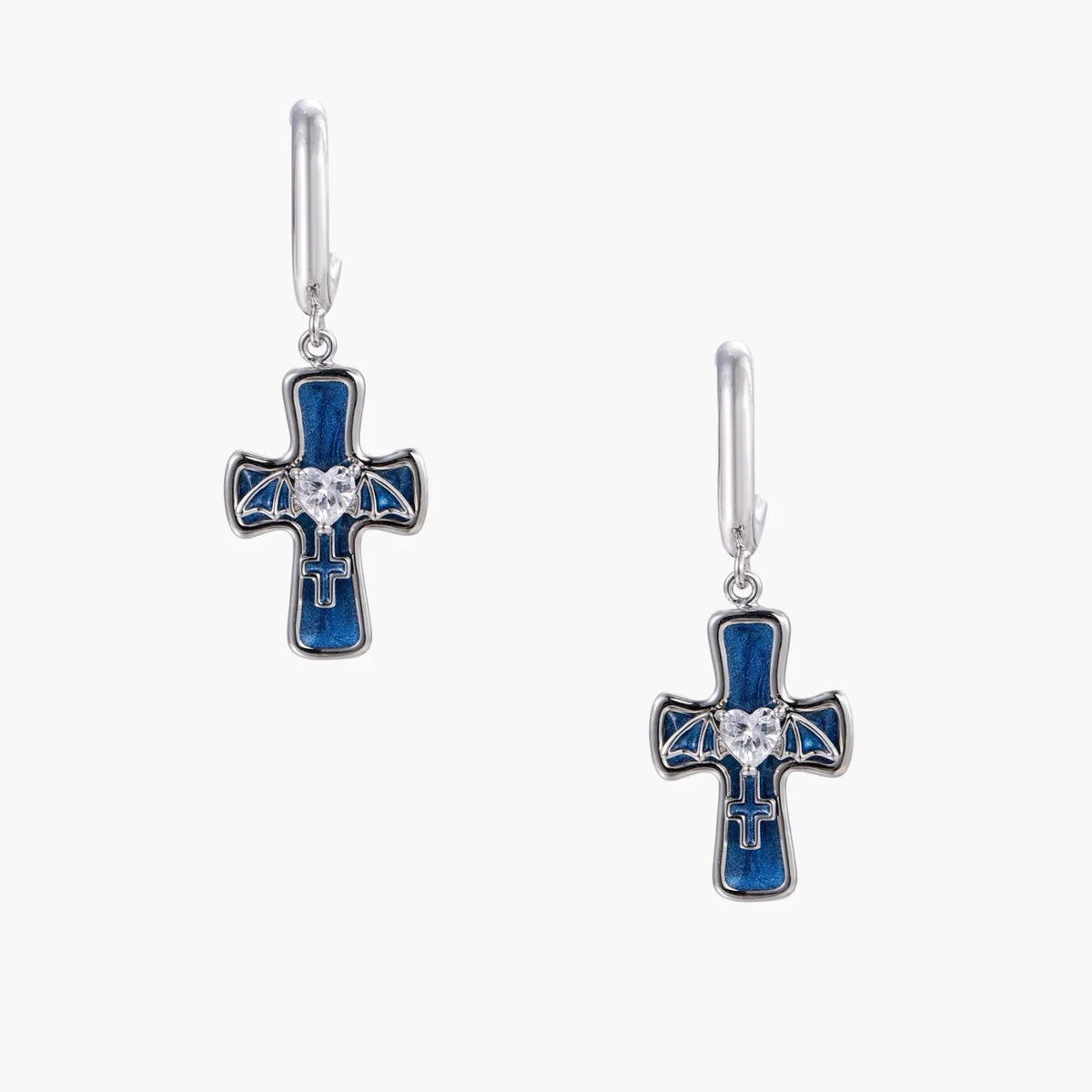 Guardian Angel Cross Earrings
