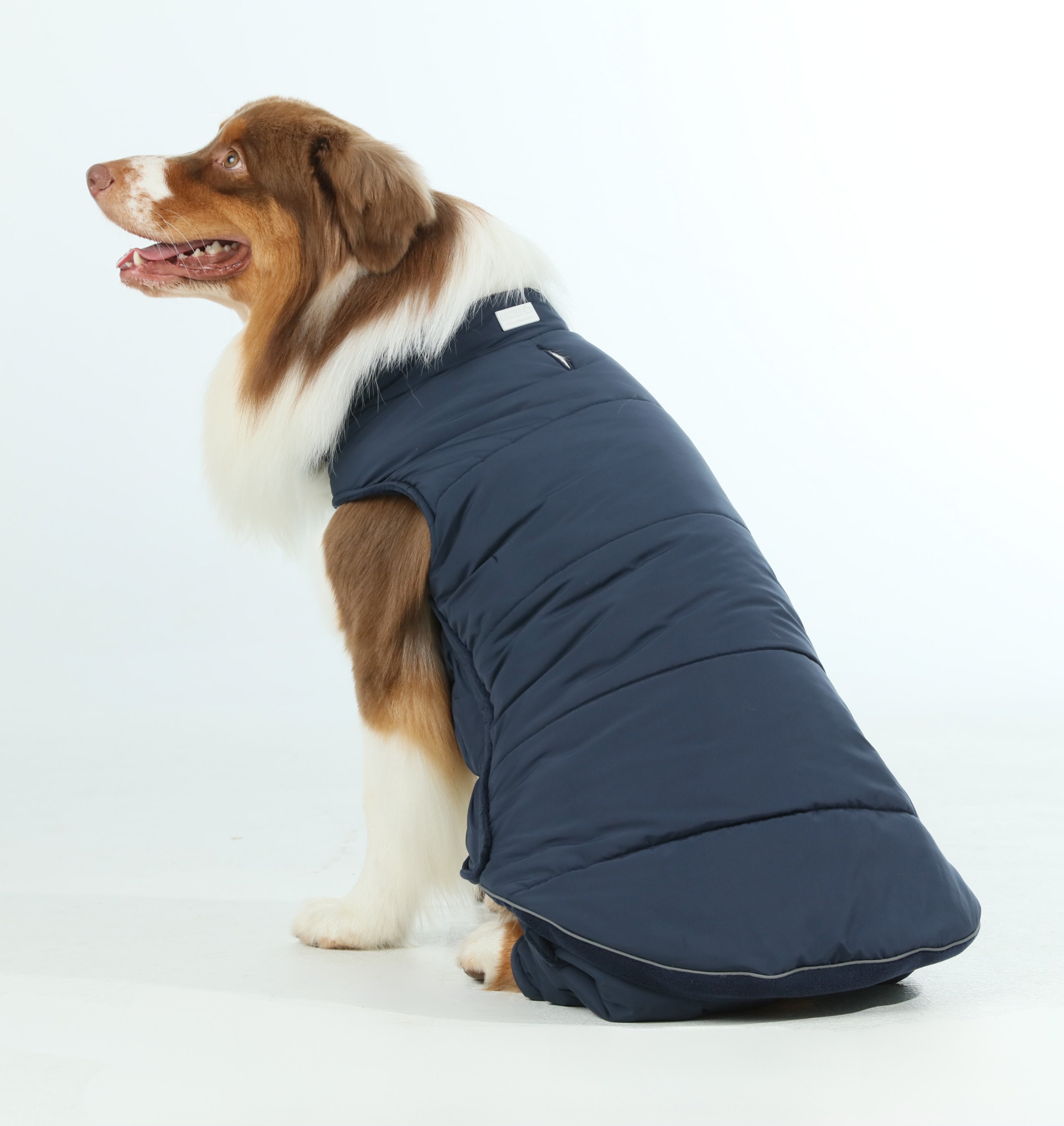 Reversible Dog Vest Jacket | Weatherproof Fleece | Blue | XS–XXL