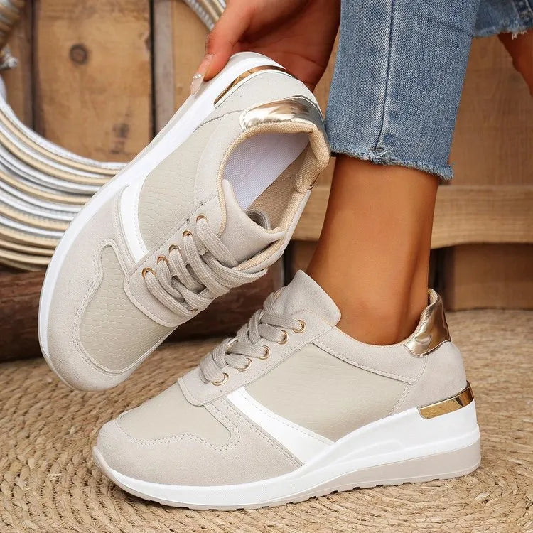Lace Up Wedge Sneakers