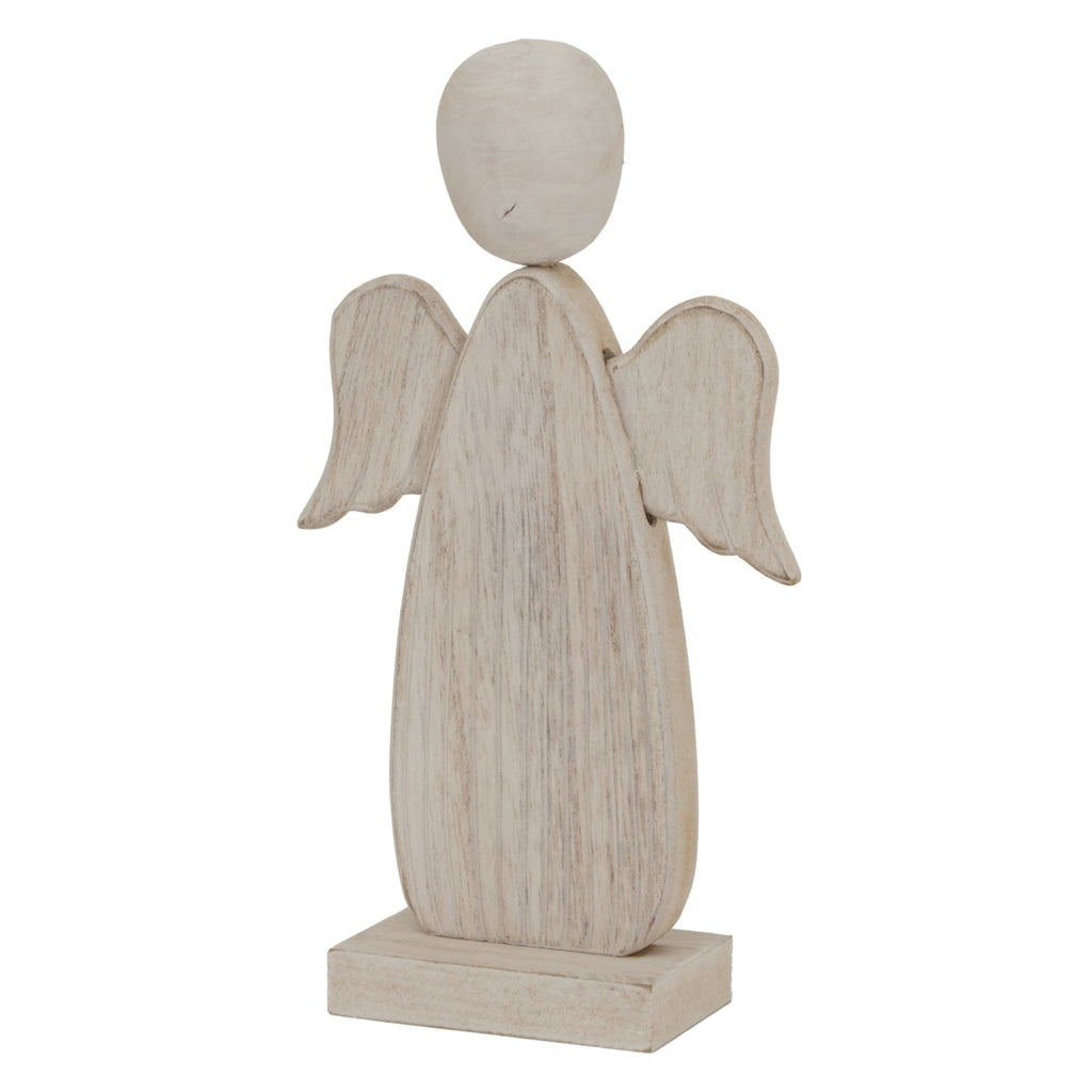 Large Whitewashed Rustic Angel