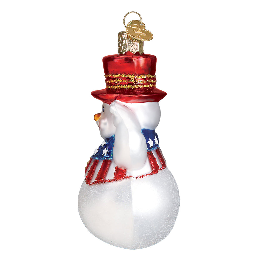 Patriotic Snowman Ornament