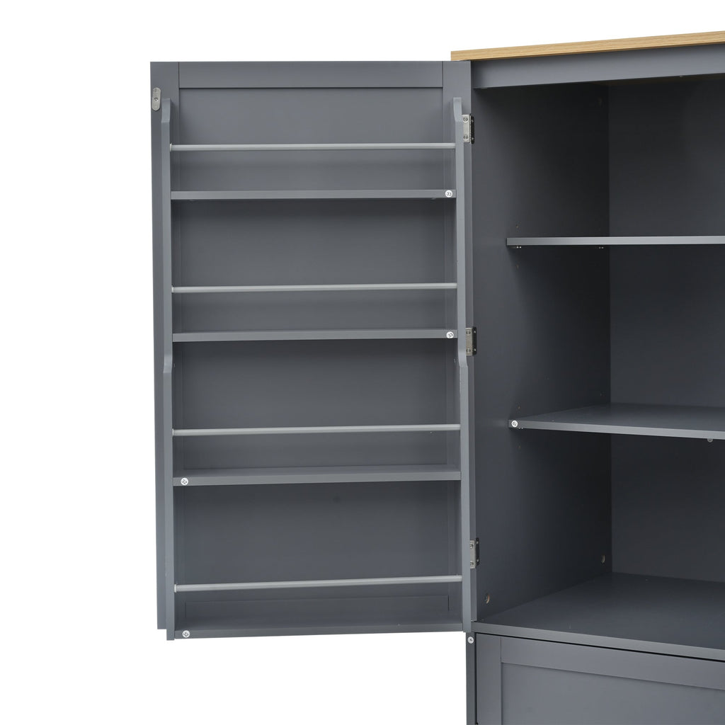 Large Kitchen Pantry Storage Cabinet | 71" Tall | MDF | White, Gray or Blue