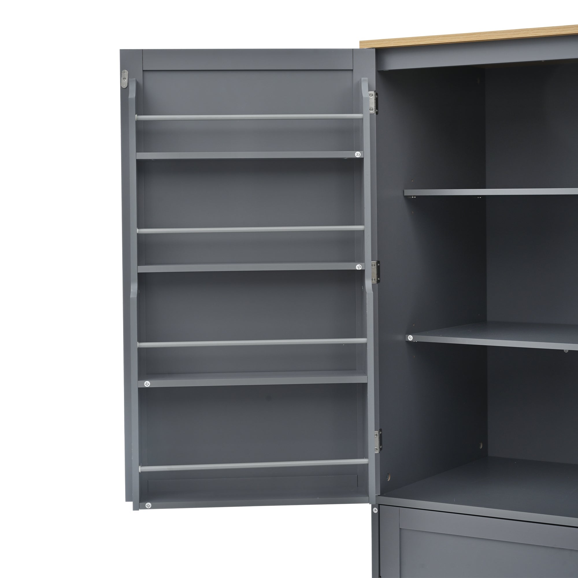 Large Kitchen Pantry Storage Cabinet | 71" Tall | MDF | White, Gray or Blue