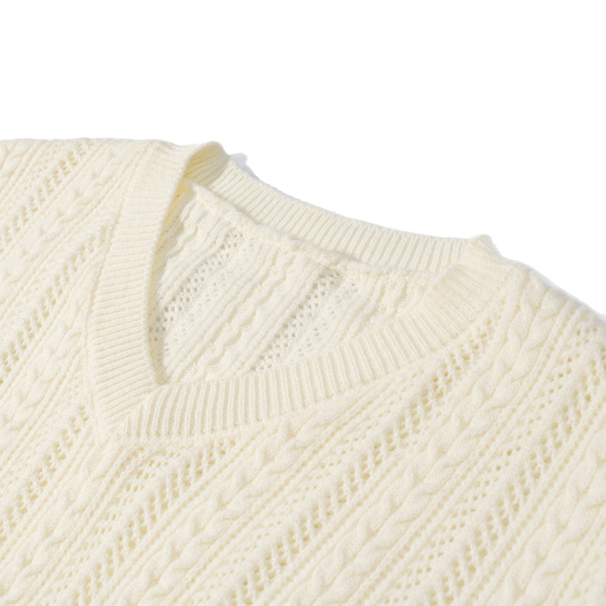Women's Cable Knit V-Neck Loose Fit Designer Style Knit Top