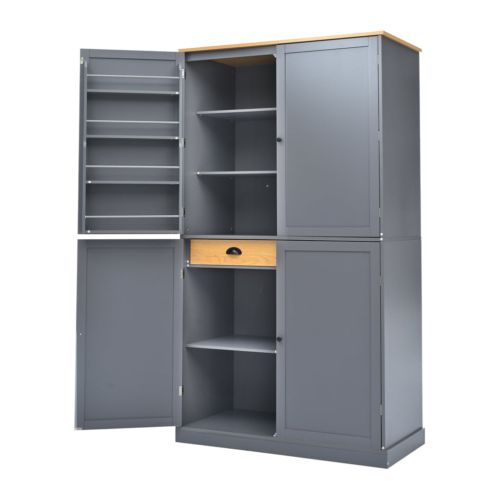 Large Kitchen Pantry Storage Cabinet | 71" Tall | MDF | White, Gray or Blue