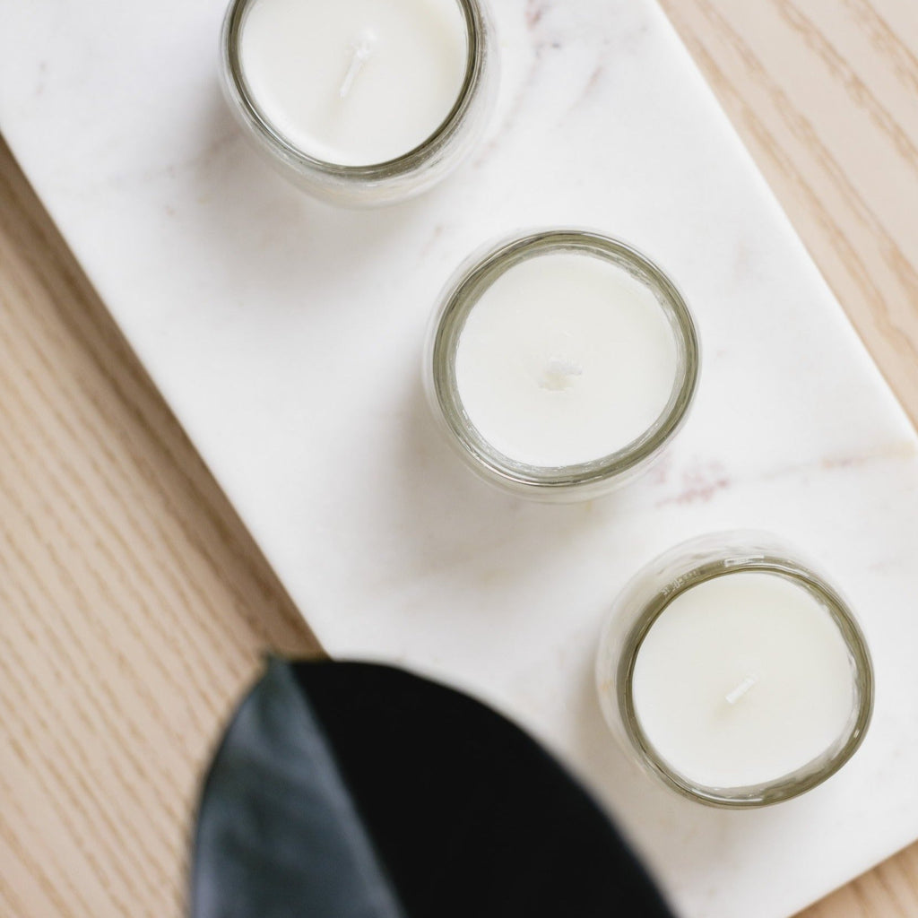 Pebbled Filled Votive Candles | Set of 3 | 100% Soy Wax | Hammered Glass | 34-Hour Burn | Fair Trade | Powered by People