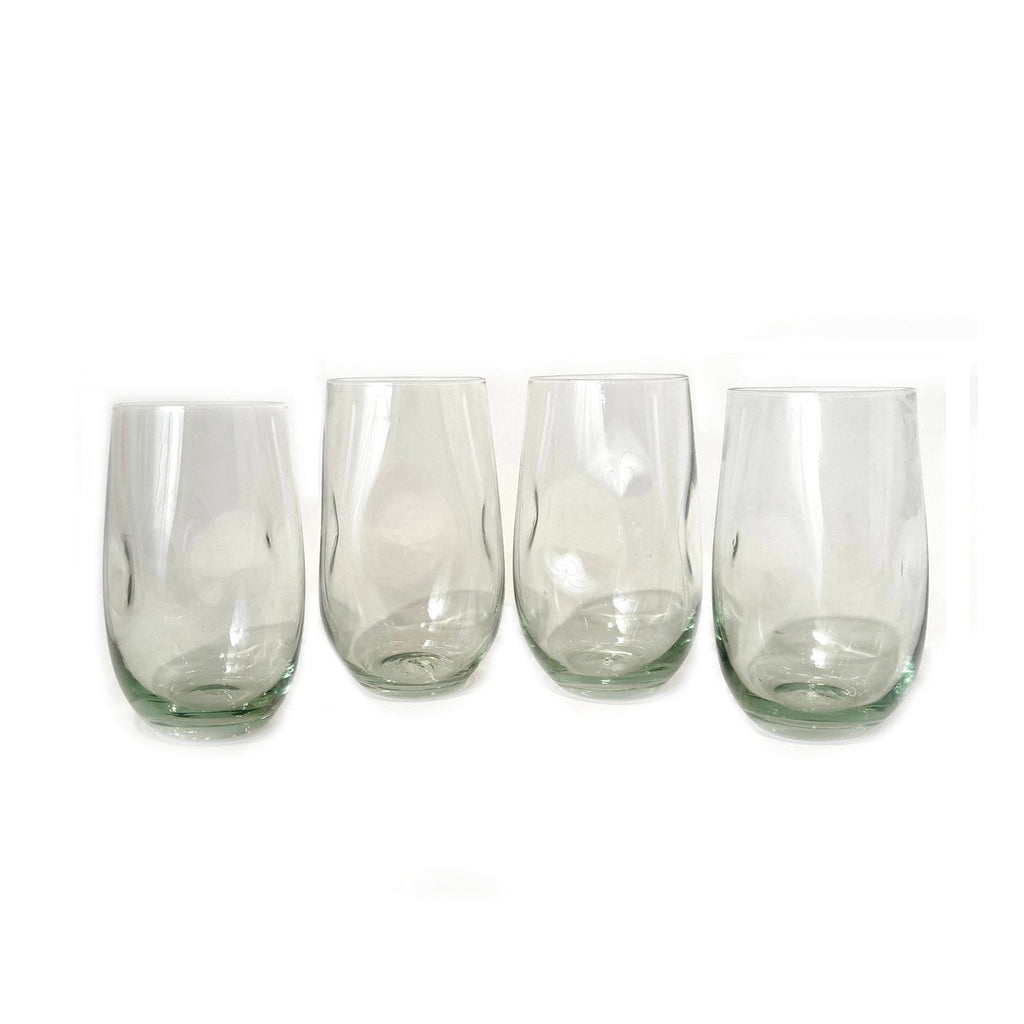 Dented Water Glass | Handmade from Recycled Glass | 17 oz | Made in Eswatini