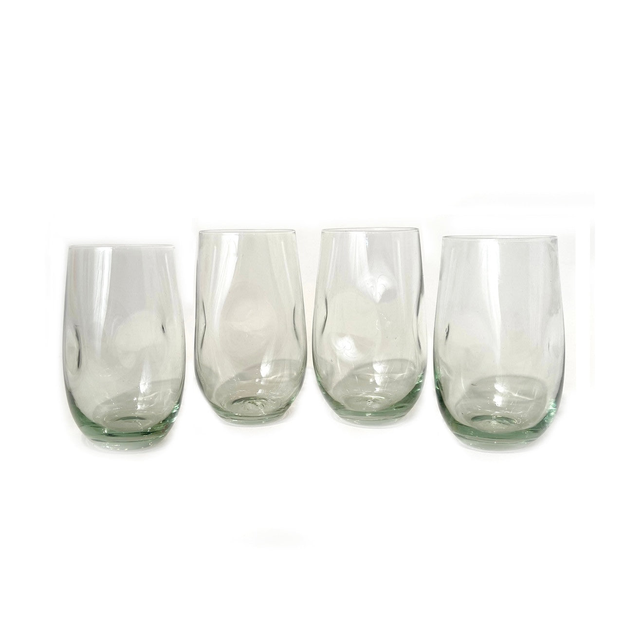 Dented Water Glass | Handmade from Recycled Glass | 17 oz | Made in Eswatini