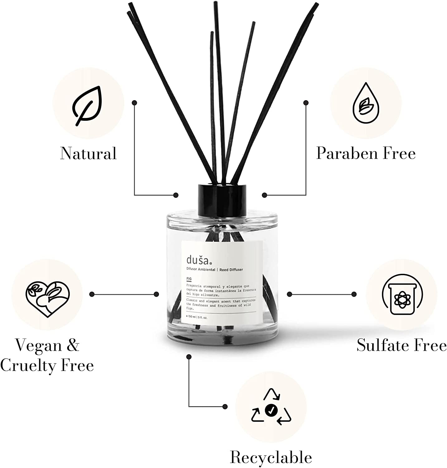 Lemongrass & Green Tea Reed Diffuser | 5 fl oz | Essential Oils | Home Fragrance | Powered by People