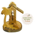 Handmade Olive Wood Nativity Ornament with Natural Bark, 7 cm