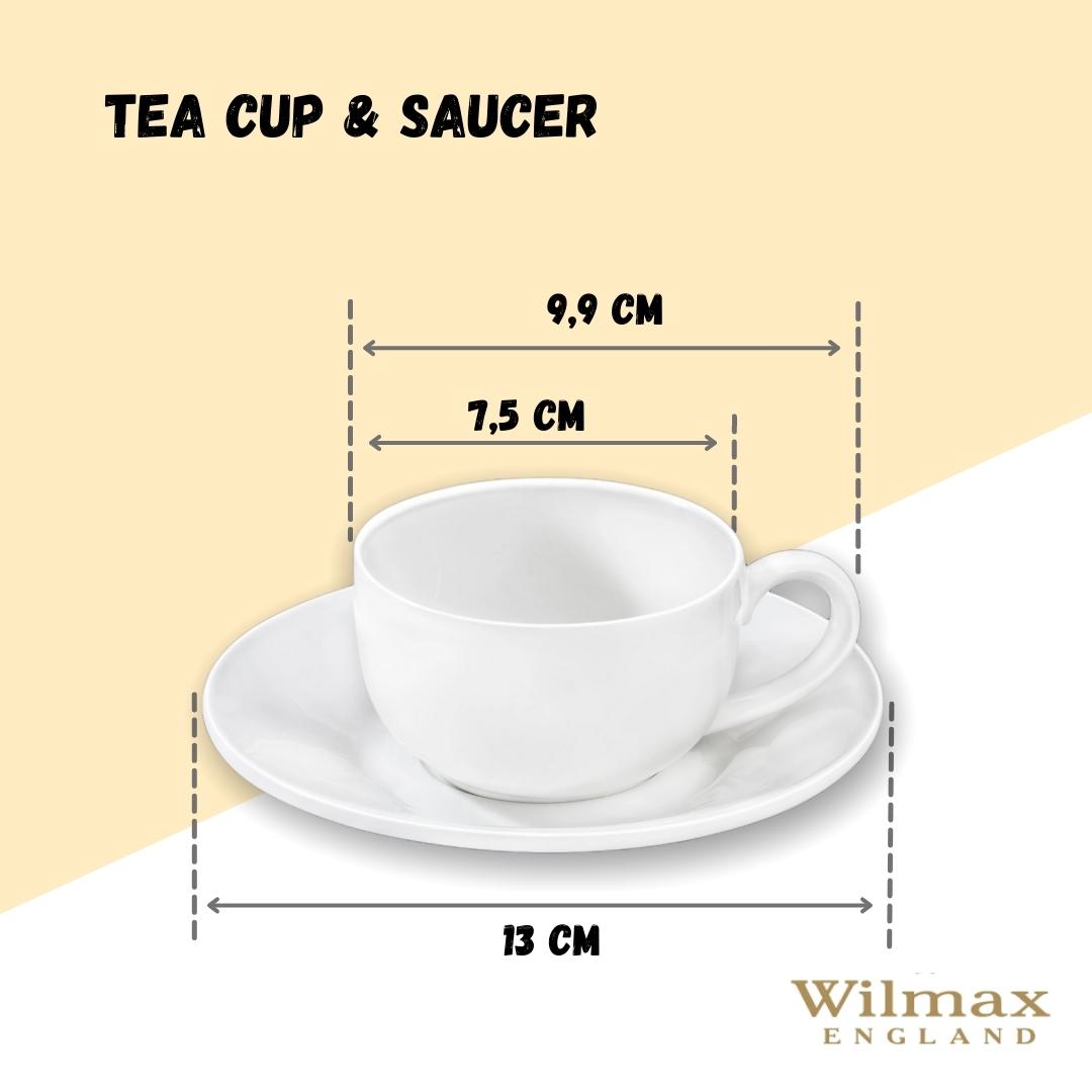 White Fine Porcelain Coffee Cup & Saucer | Espresso & Demitasse | Made in England | Wilmax