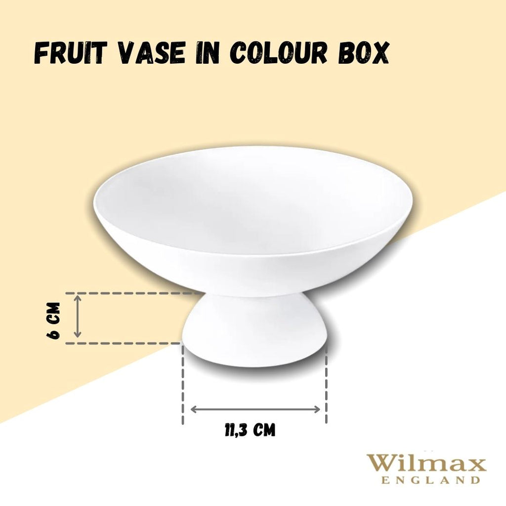 English Fine Porcelain Fruit Vase | 9.5" Decorative Centerpiece Bowl | Wilmax England
