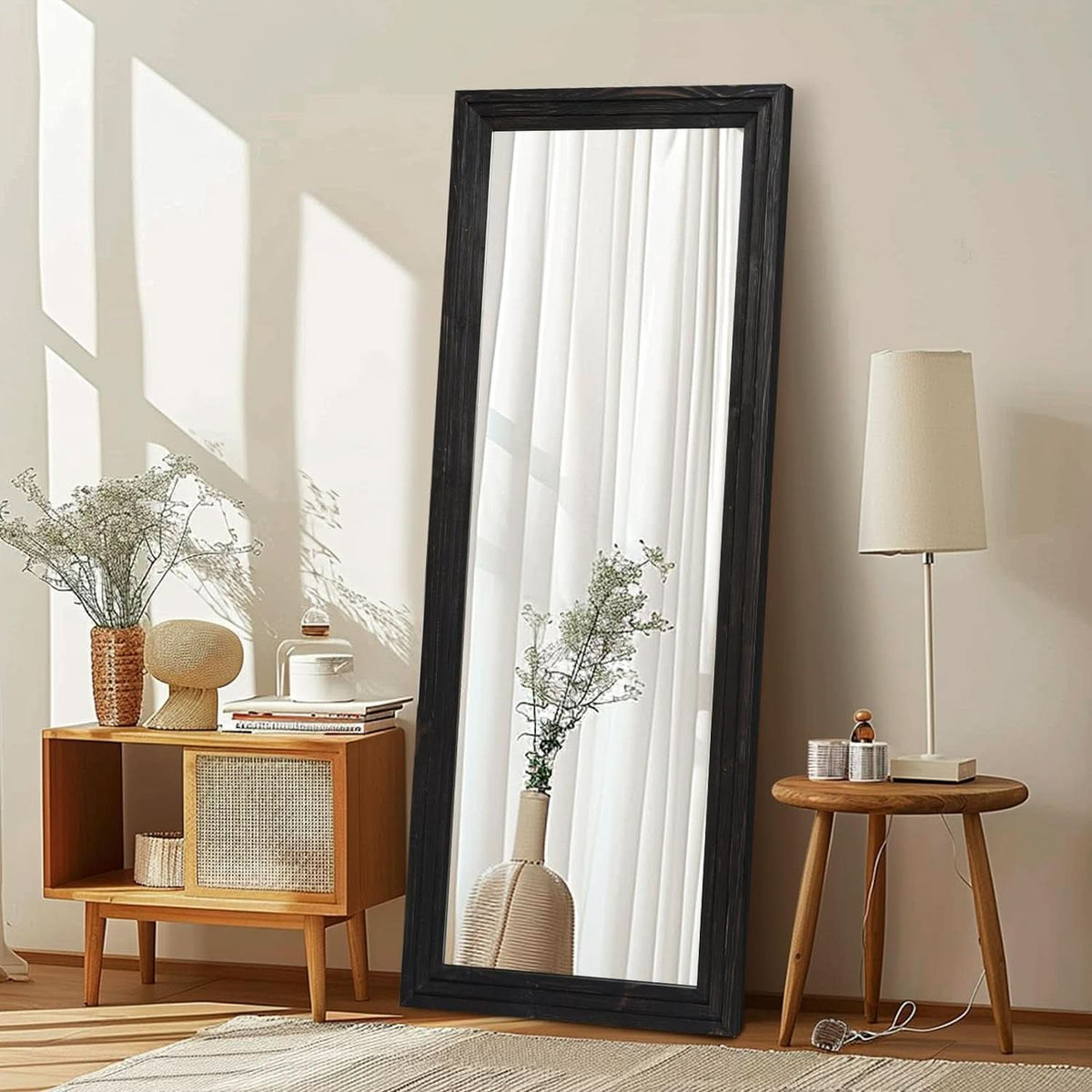 Full Length Mirror Black Home Decor Accent