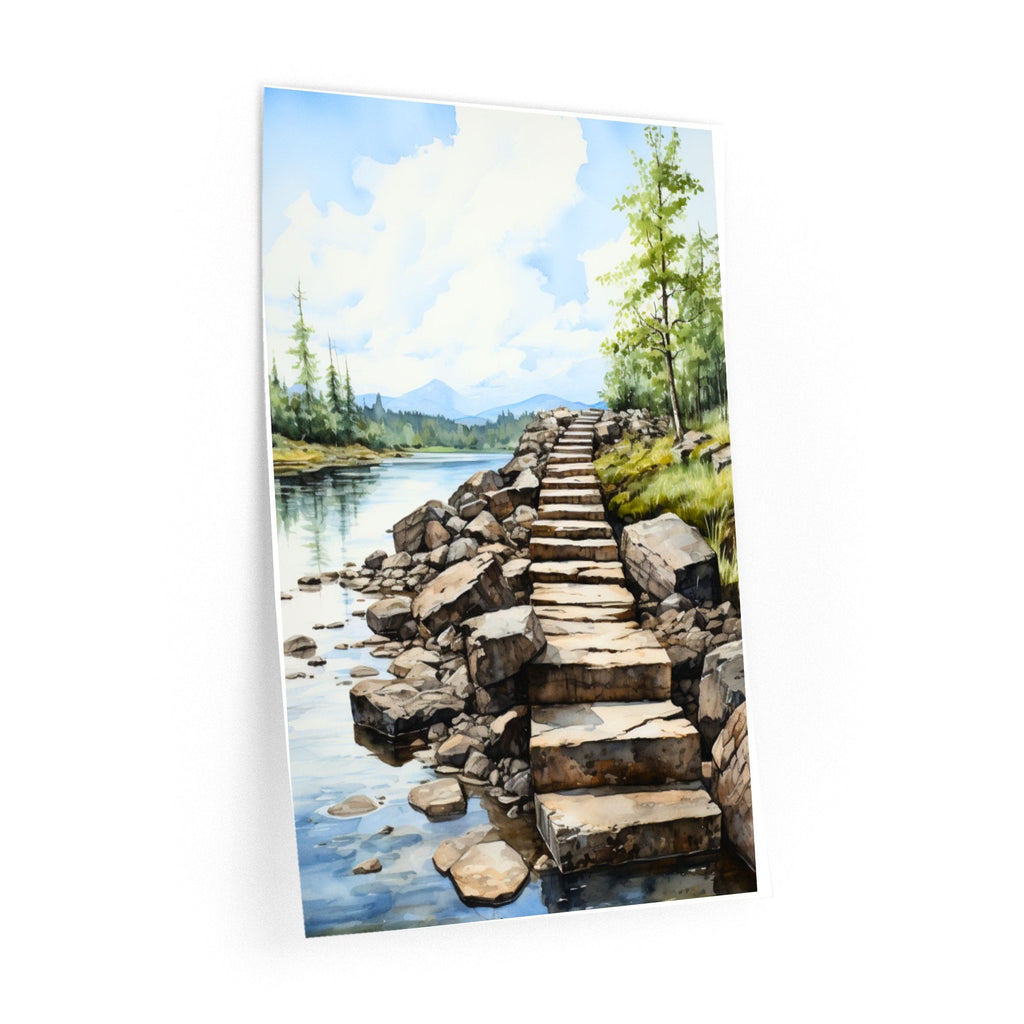 Wall Decor Giclee Poster Art Print - Rustic Stepping Stone Inspiration