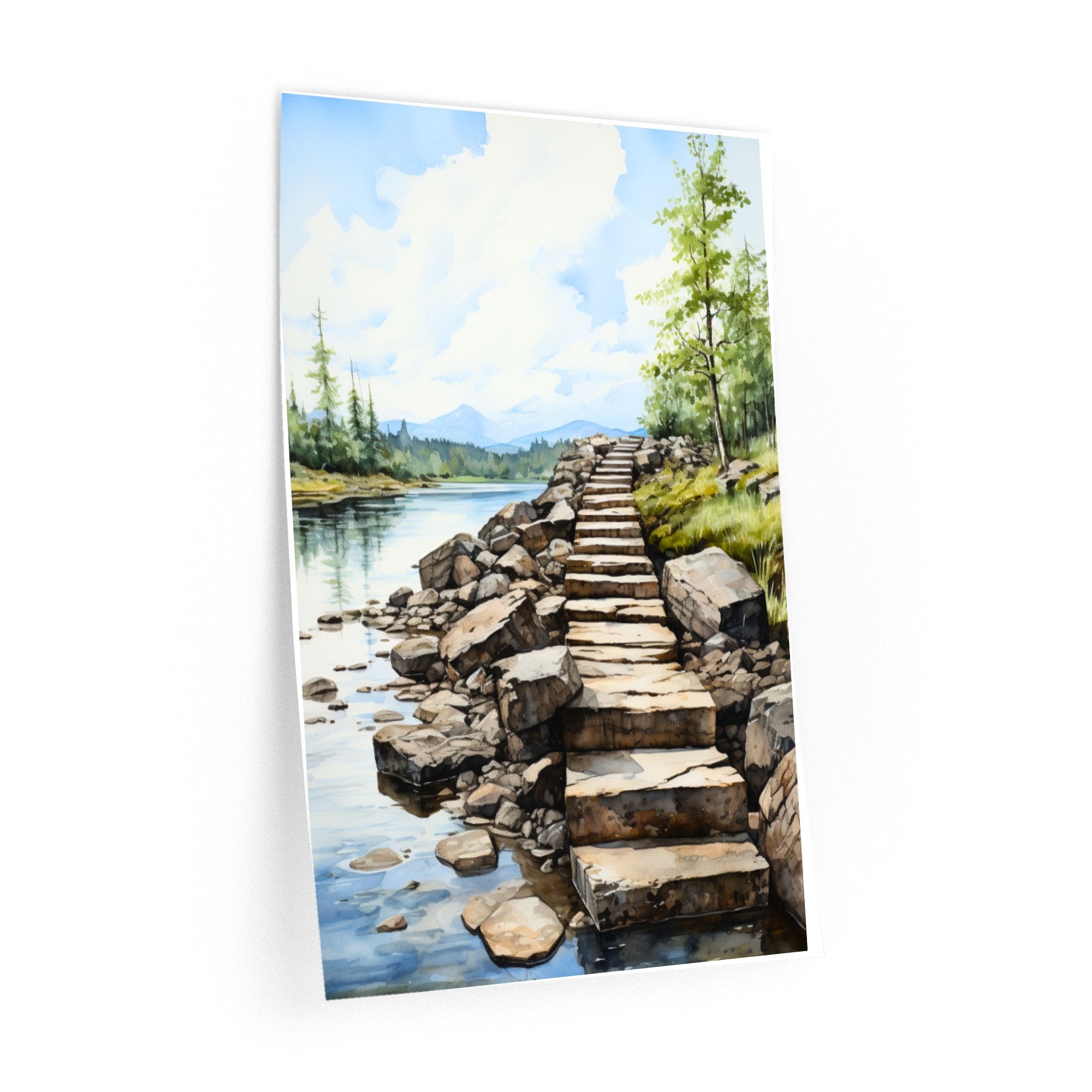 Wall Decor Giclee Poster Art Print - Rustic Stepping Stone Inspiration