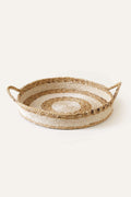 Natural Banana Leaf & Sisal Tray | Handwoven | 14" | Double Handles | Rwanda & Ghana Artisans | Powered by People