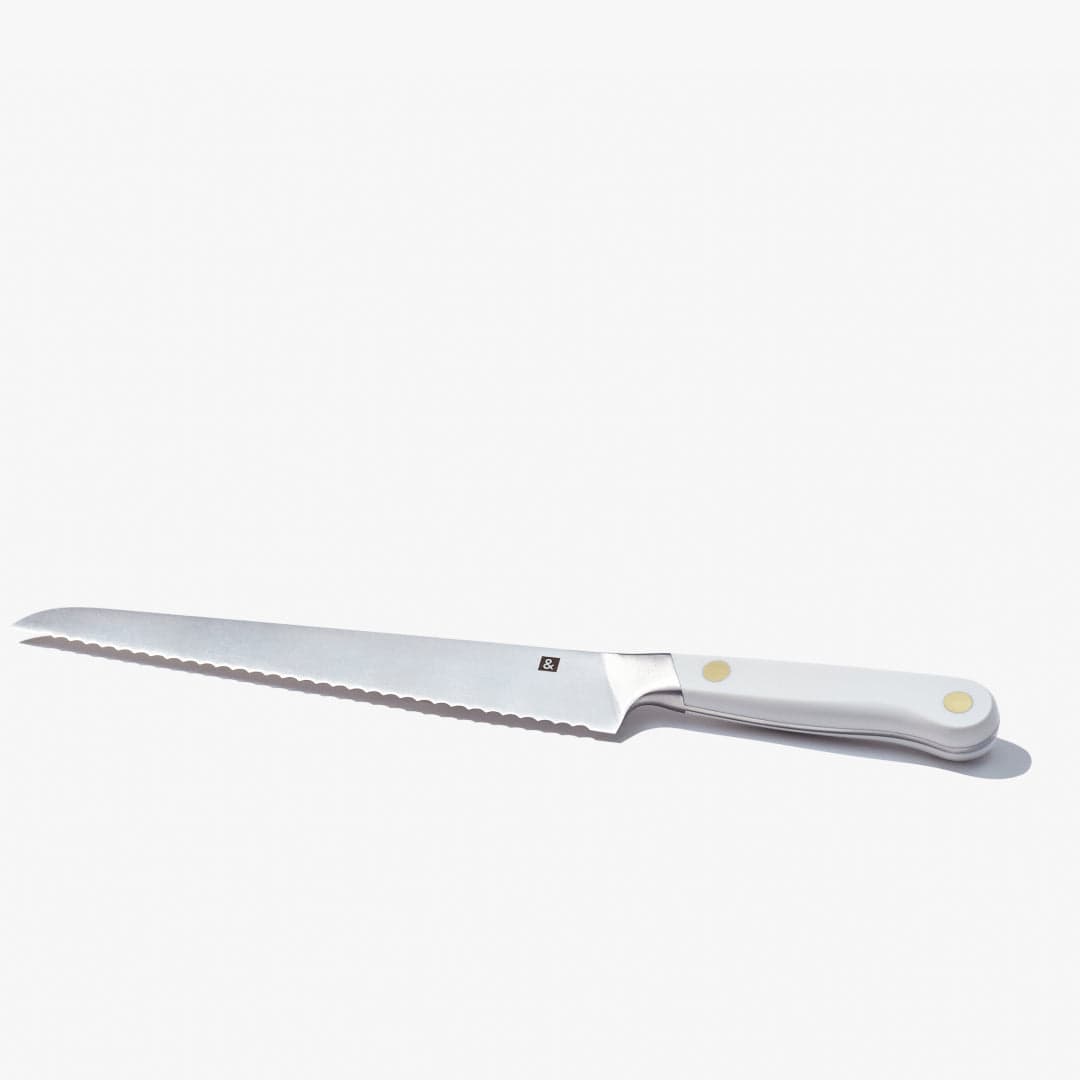 Bread Knife | Serrated Edge | Angled Handle | Miso | Capri Blue | Caviar Black | Shiso Green | Enoki White | H&B | Powered by People