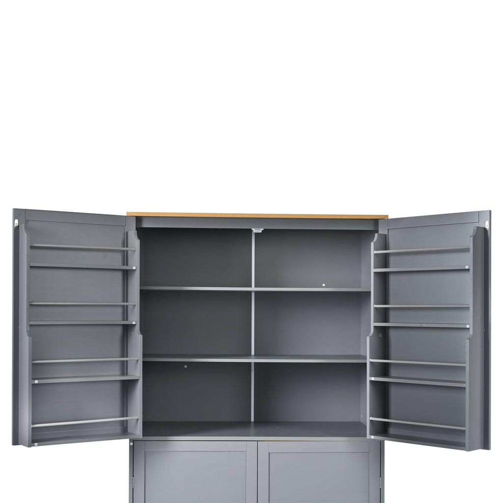 Large Kitchen Pantry Storage Cabinet | 71" Tall | MDF | White, Gray or Blue