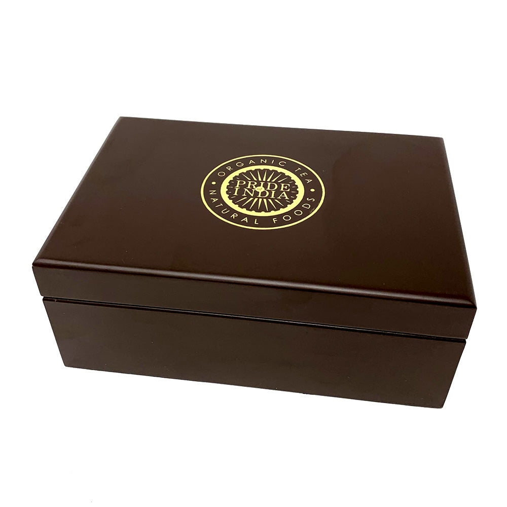 Indian Tea Assortment Chest | 6 Types, 72 Tea Bags | From the Slopes of the Himalayas | Reusable Wooden Chest | Pride of India