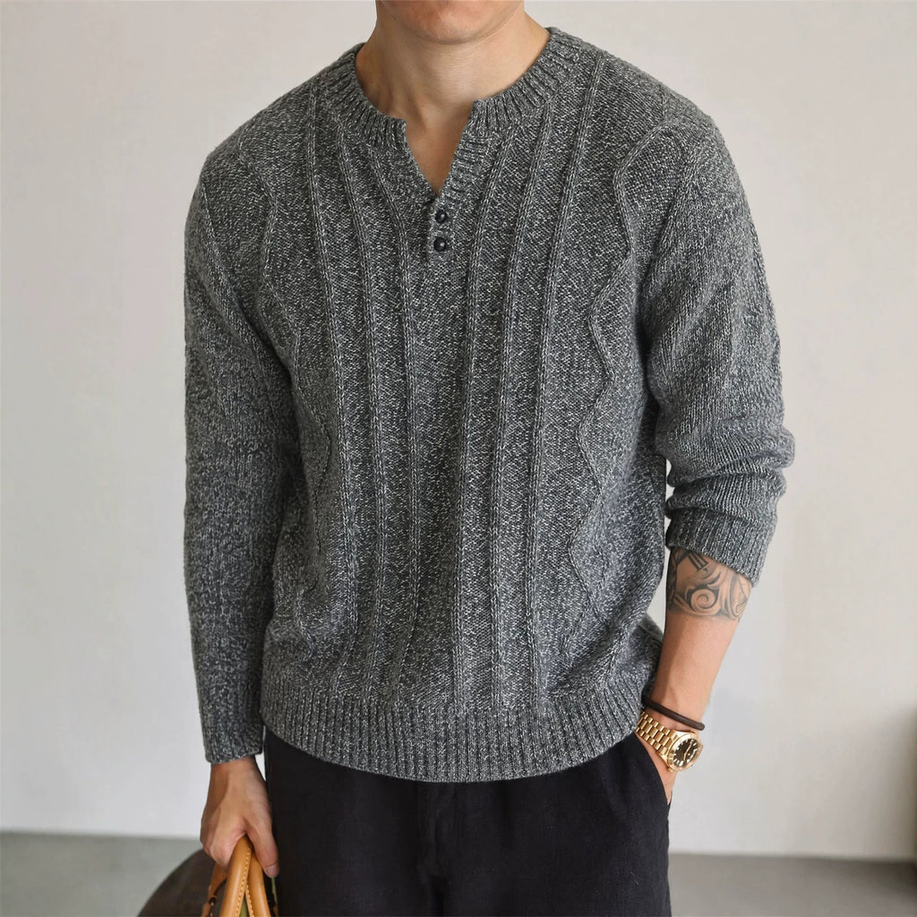 V-neck loose long sleeved sweater