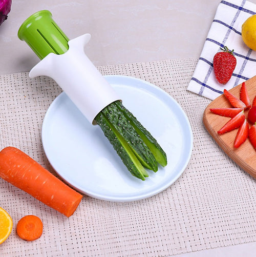 6-Blade Vegetable & Fruit Slicer – Cucumber & Carrot Cutter Tool