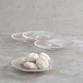 Pressed Clear Glass Medium Plates | Set of 4 | Ribbed Texture | Vintage Technique | Salad | Dessert | Appetizer | Powered by People