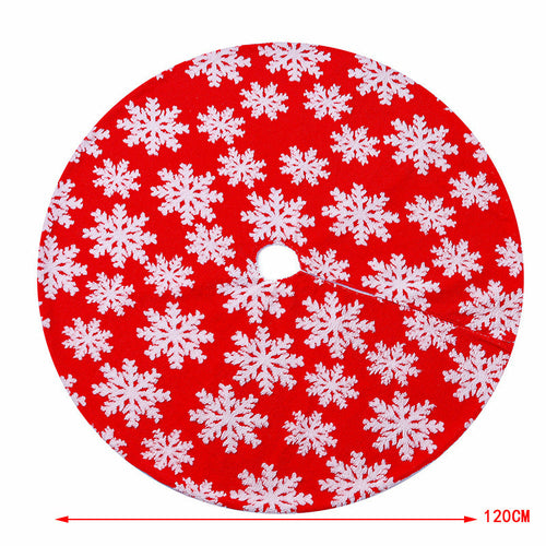 Plush Snowflake Christmas Tree Skirt | Red or Grey | 90cm & 120cm