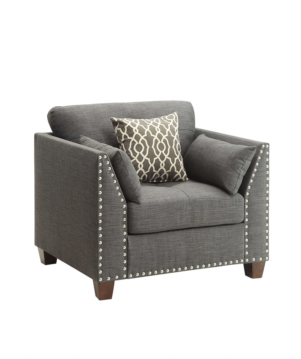34inches X 31inches X 35inches Light Charcoal Linen Chair