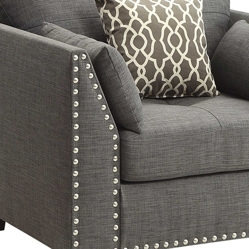 34inches X 31inches X 35inches Light Charcoal Linen Chair