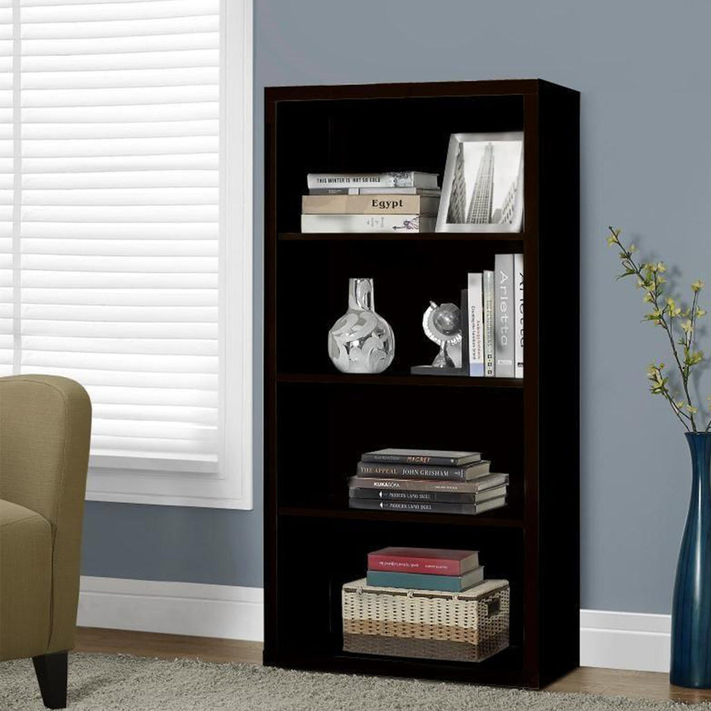 47.5inches Dark Taupe Particle Board and MDF Bookshelf with Adjustable