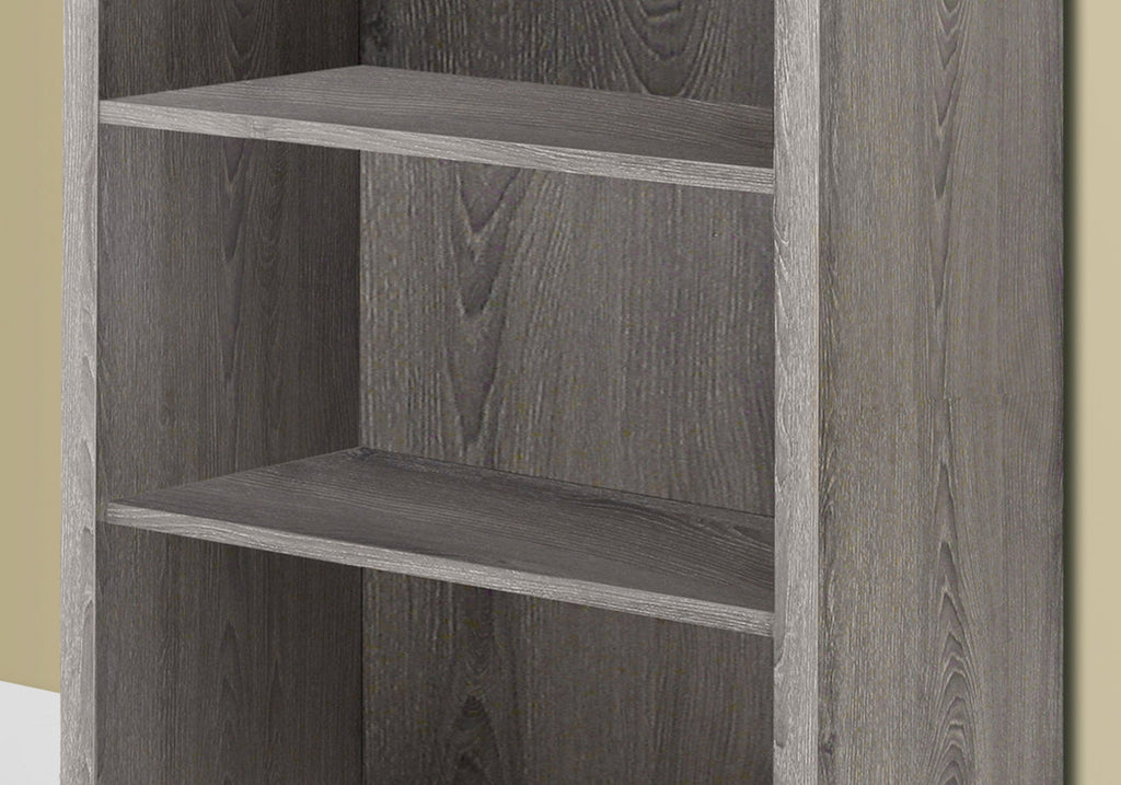 47.5inches Dark Taupe Particle Board and MDF Bookshelf with Adjustable