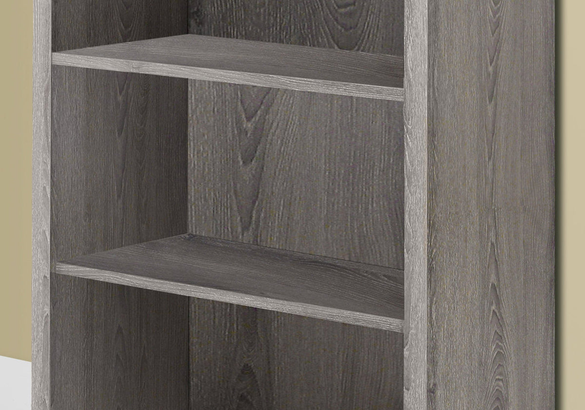 47.5inches Dark Taupe Particle Board and MDF Bookshelf with Adjustable