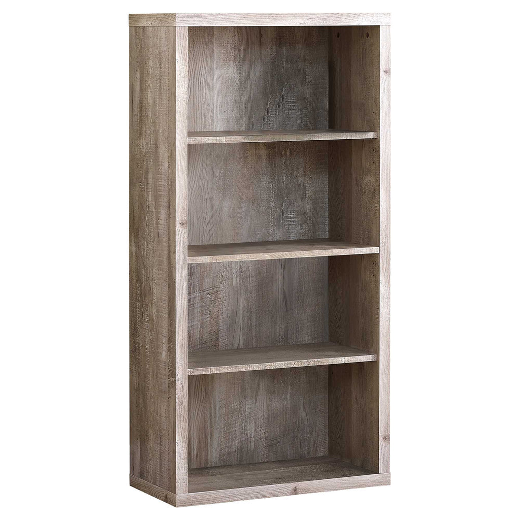 47.5inches Dark Taupe Particle Board and MDF Bookshelf with Adjustable