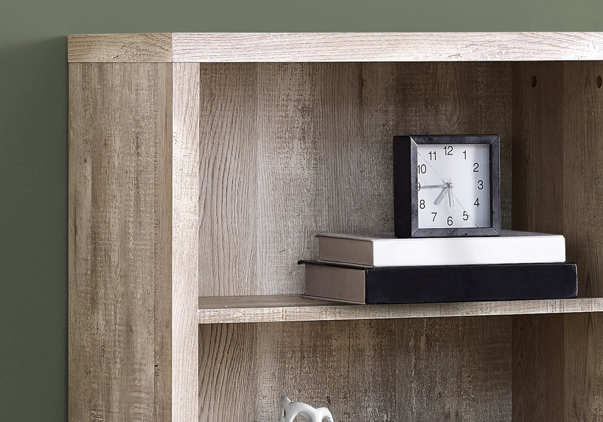 47.5inches Dark Taupe Particle Board and MDF Bookshelf with Adjustable