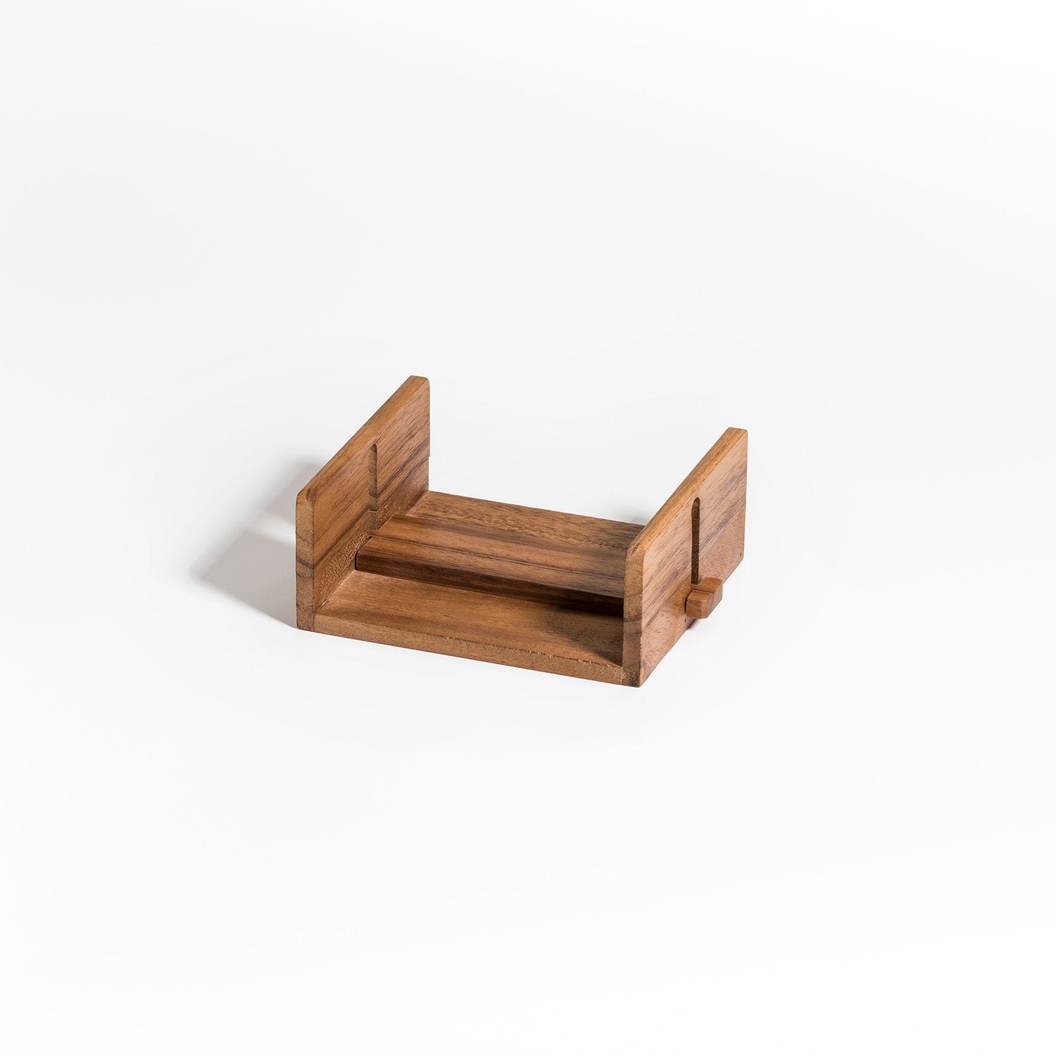 Acacia Wood Napkin Holder | 5.5" x 5.5" | Adjustable Bar | Open Design | Handcrafted | Kalmar Home