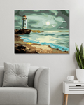 Zuty - Paint by Numbers - A LIGHTHOUSE ILLUMINATING THE SEA BEFORE A
