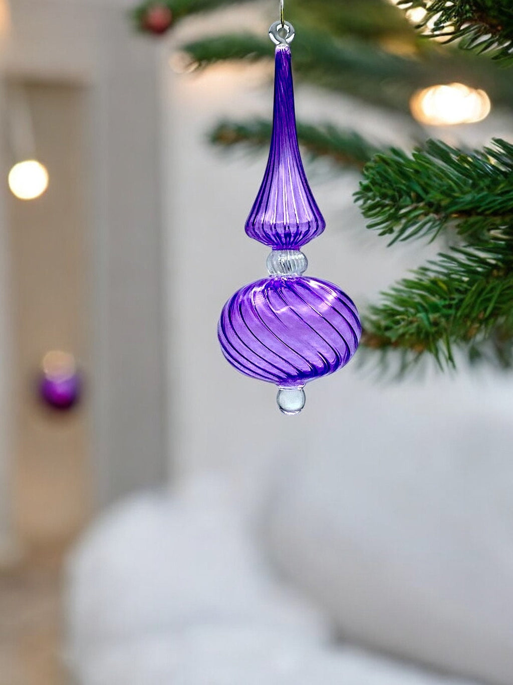 Stunning Purple Christmas Ornaments - Handcrafted Tree Decor - Festive