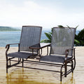 Outsunny Patio Glider Rocking Chair 2 Person Outdoor Loveseat Rocker