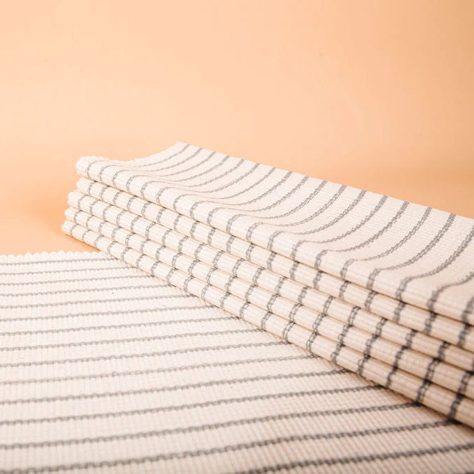 Grey Rangi Placemats | Set of 4 | 100% Organic Cotton | Hand-Spun on Traditional Looms | Kenya | Siafu Home | Powered by People